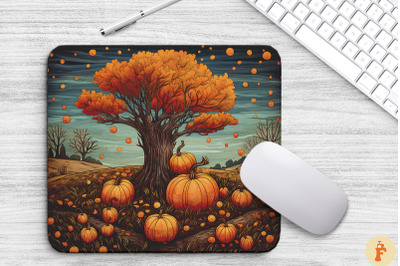 Fall Leaves And Pumpkin Bliss Mouse Pad