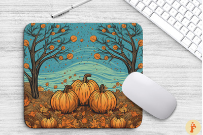 Fall Leaves And Pumpkin Bliss Mouse Pad