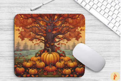 Fall Leaves And Pumpkin Bliss Mouse Pad