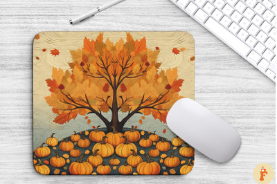 Fall Leaves And Pumpkin Bliss Mouse Pad