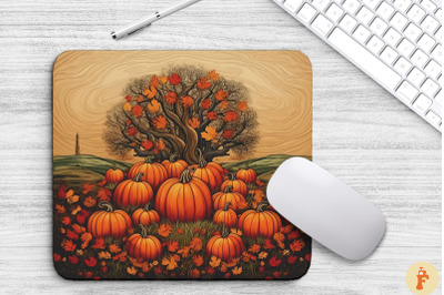 Fall Leaves And Pumpkin Bliss Mouse Pad