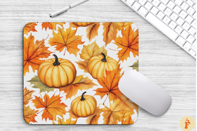 Fall Maple Leaves And Pumpkins Pattern