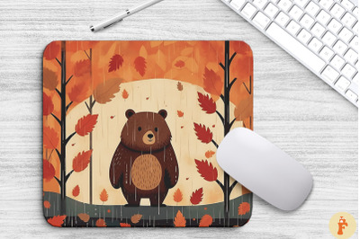 Autumn Bear Mouse Pad Design