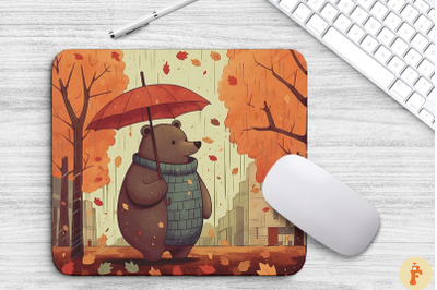 Autumn Bear Mouse Pad Design