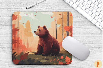 Autumn Bear Mouse Pad Design