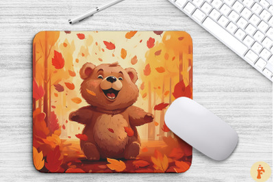 Happy Bear Laughing In Autumn Forest