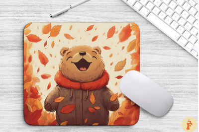 Happy Bear Laughing In Autumn Forest