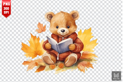 Watercolor Cute Bear Autumn Clipart