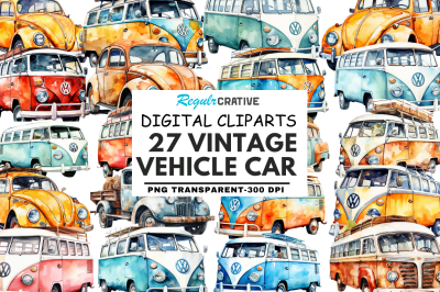 Vehicle Watercolor Clipart