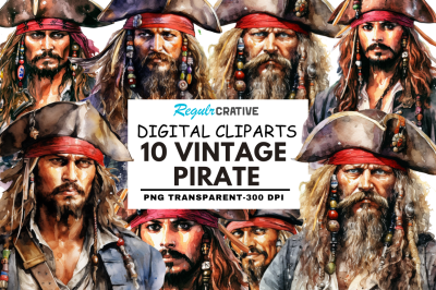 Watercolor Pirate Clipart Clipart