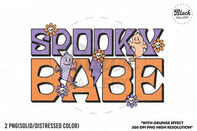 Retro Halloween Spooky Babe PNG