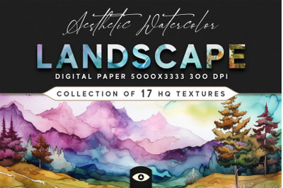 Aesthetic Watercolor Landscape Texture Pack
