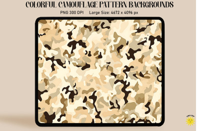 Beige Camouflage Patterns Background