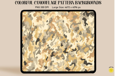 Beige Camouflage Patterns Background