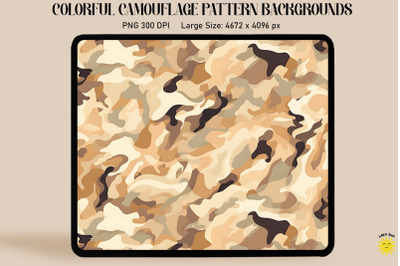 Beige Camouflage Patterns Background