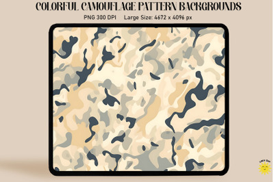 Beige Camouflage Patterns Background