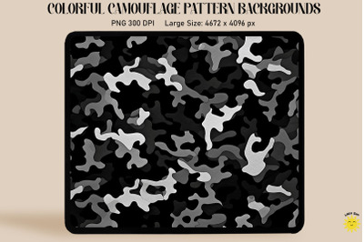 Black Camouflage Patterns Background