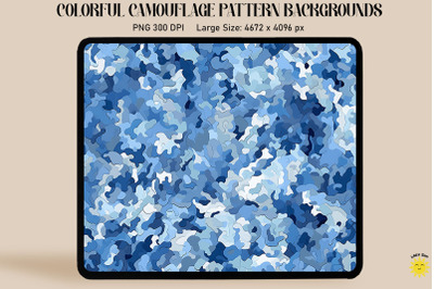 Blue Camouflage Patterns Background