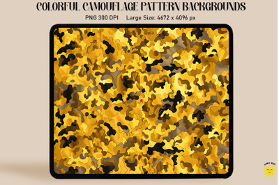 Gold Camouflage Patterns Background