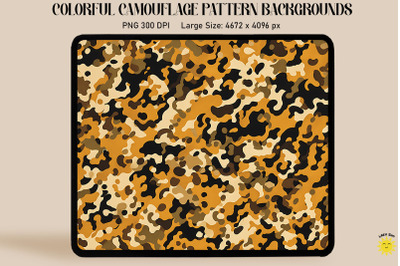 Gold Camouflage Patterns Background