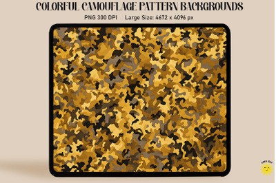 Gold Camouflage Patterns Background