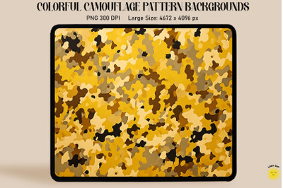 Gold Camouflage Patterns Background