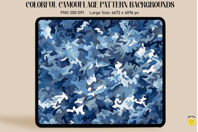 Indigo Camouflage Patterns Background