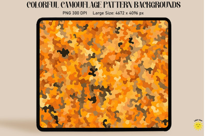 Orange Camouflage Patterns Background