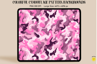 Pink Camouflage Patterns Background