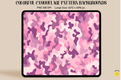 Pink Camouflage Patterns Background