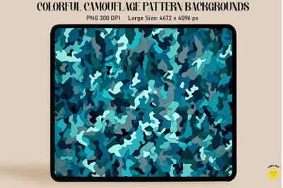 Turquoise Camouflage Pattern Background