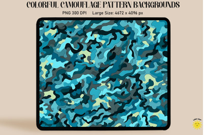 Turquoise Camouflage Pattern Background