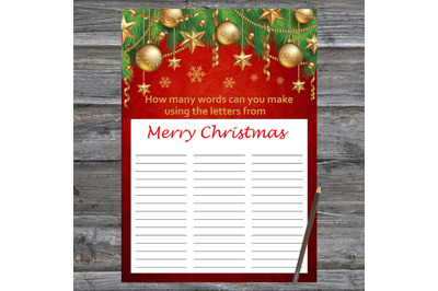 Gold toys Xmas card,How Many Words Can You Make From Merry Christmas