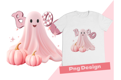 Cute Funny Pink Halloween Ghost Png Design
