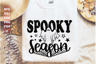Spooky Season SVG, Cute Ghost SVG, Ghost Halloween SVG, Kids Halloween