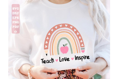 Teach Love Inspire S, Teacher Appreciation  Cut File for Cricut and Si