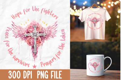 Hope For The Fighters Pink Angel Cross
