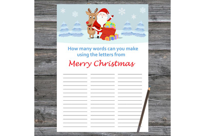 Happy Santa Xmas card,How Many Words Can You Make From Merry Christmas
