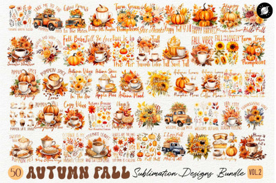 Autumn Fall Sublimation Designs Mega Bundle Vol 2