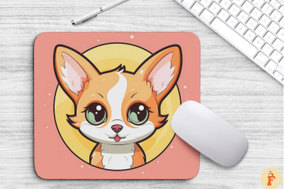 Kawaii Peeking Abyssinian Cat Mouse Pad