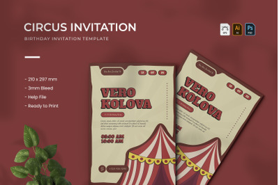Circus - Birthday Invitation