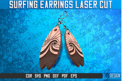 Surfing Earrings Laser Cut SVG | Accessories Laser Cut SVG Design