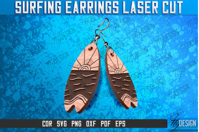 Surfing Earrings Laser Cut SVG | Accessories Laser Cut SVG Design