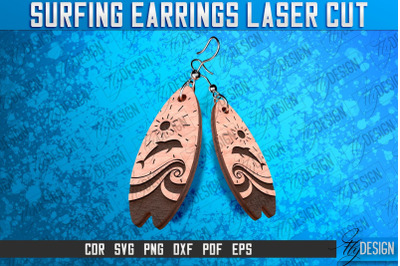 Surfing Earrings Laser Cut SVG | Accessories Laser Cut SVG Design