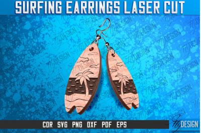 Surfing Earrings Laser Cut SVG | Accessories Laser Cut SVG Design