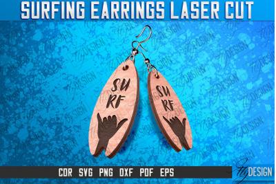 Surfing Earrings Laser Cut SVG | Accessories Laser Cut SVG Design