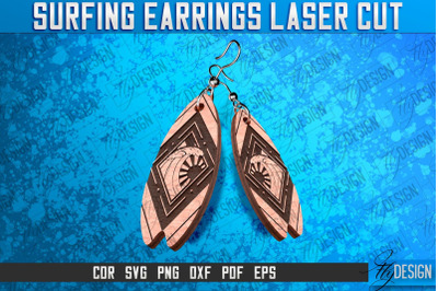 Surfing Earrings Laser Cut SVG | Accessories Laser Cut SVG Design