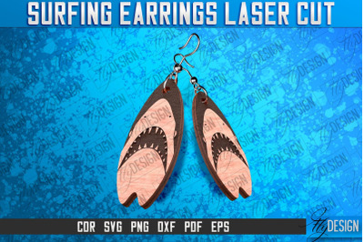 Surfing Earrings Laser Cut SVG | Accessories Laser Cut SVG Design