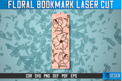 Floral Bookmark Laser Cut | SVG Design