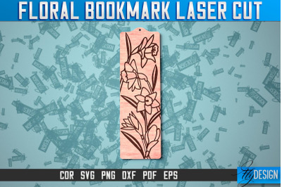 Floral Bookmark Laser Cut | SVG Design